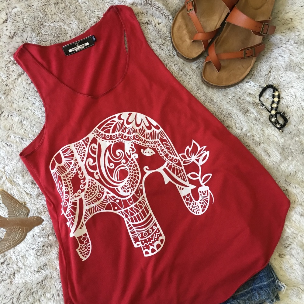 Paper Plane London Tank Top Red Size Small